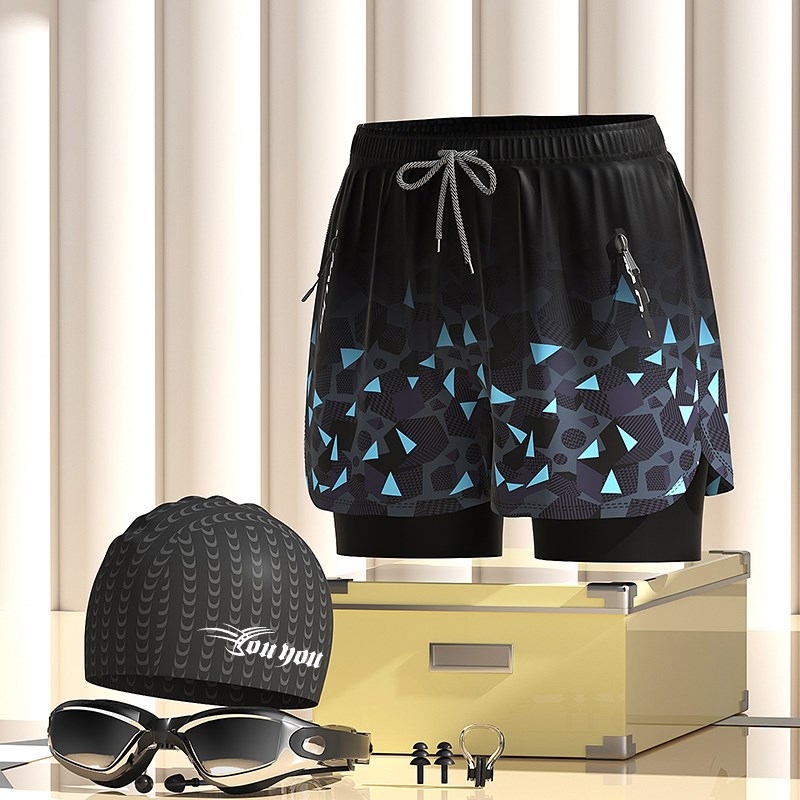 Black Geometry + Swimming Hat + Swimscope